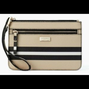 Kate Spade wristlet bag tan plaid new